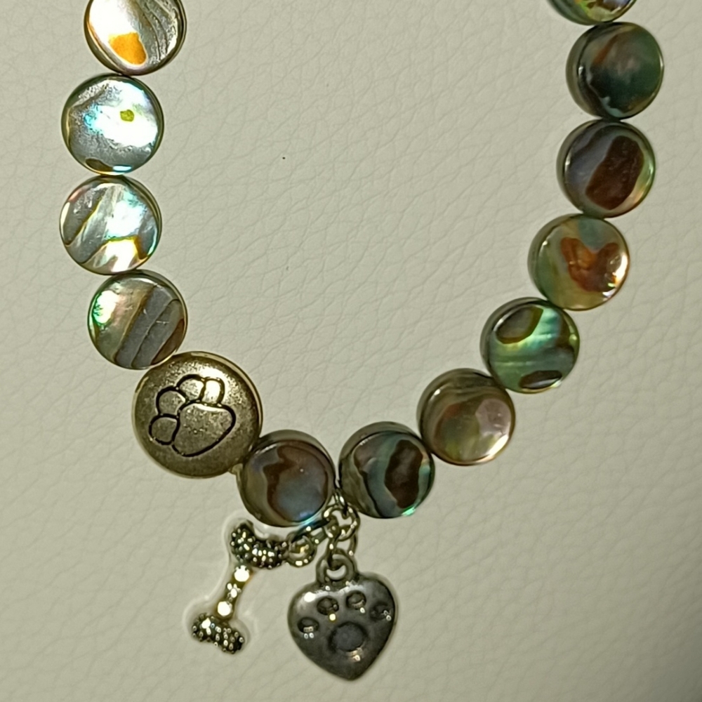 Natural Abalone Shell Beads Stretch Dog Puppy Dogs